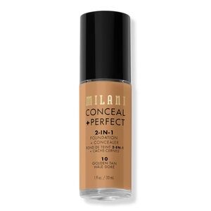 MILANI Conceal + Perfect 2-in-1 Foundation Concealer- Golden Tan, NEW